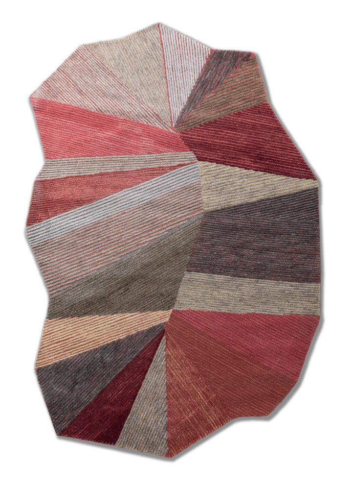 gold gold wool and viscose hand tufted Rug
